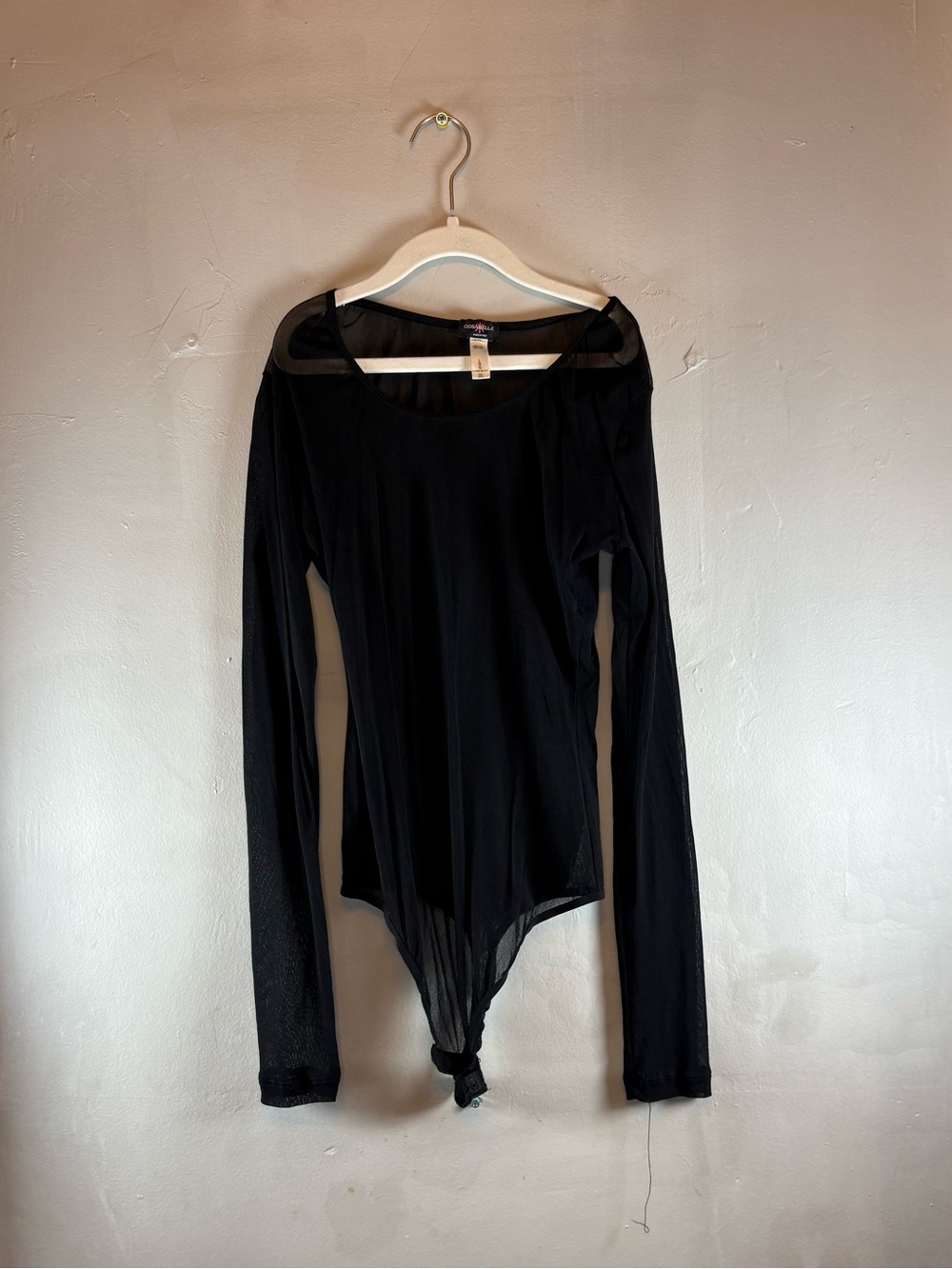 Cosabella Black Mesh Long Sleeve Bodysuit – Made in Italy, Size L